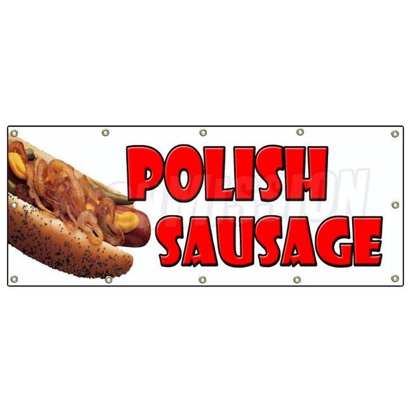 POLISH SAUSAGE BANNER SIGN sandwich concession sign